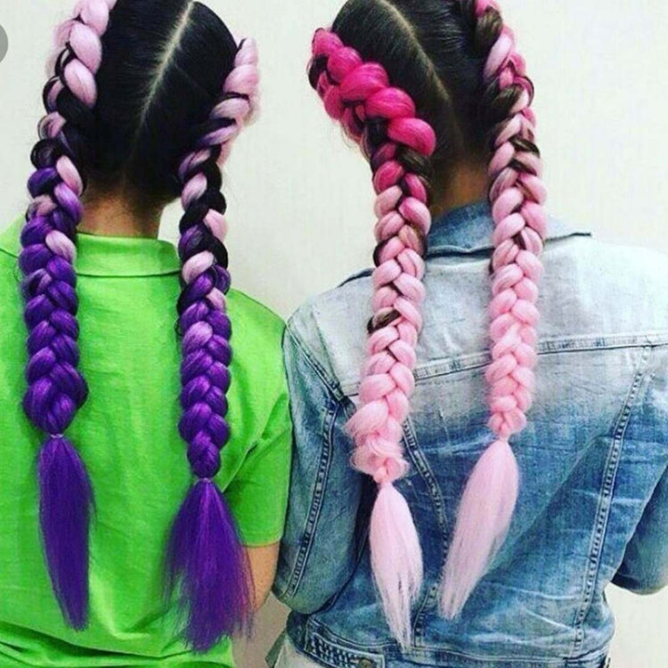 Fashion Color Gradient Individual Braid Wigs Chemical Fiber Big Braids, Length: 60cm(04 Black+Red), 04, 05, 07, 09, 10, 11, 12, 13, 14, 19, 20, 22, 23, 24, 32, 33, 39, 40, 41, 48, 52, 53, 55, 57