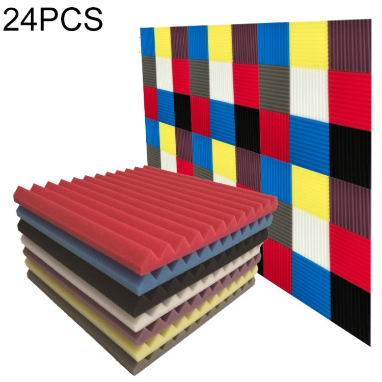 24 PCS Recording Studio Drum Room Acoustic Foam, Random Color Delivery, 24 PCS
