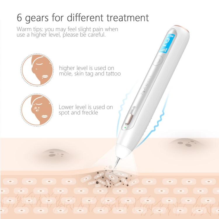 XPREEN XPRE051 Professional Wireless Rechargeable Mole Freckle Dark Spots Tattoo Wart Removal Pen Skin Tag Spot Eraser Pro Beauty Sweep Spot Pen Kit With LED Screen & Spotlight(White)