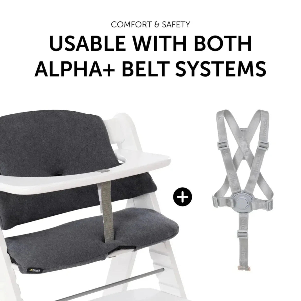 Hauck Highchair Pad Select - Jersey Charcoal