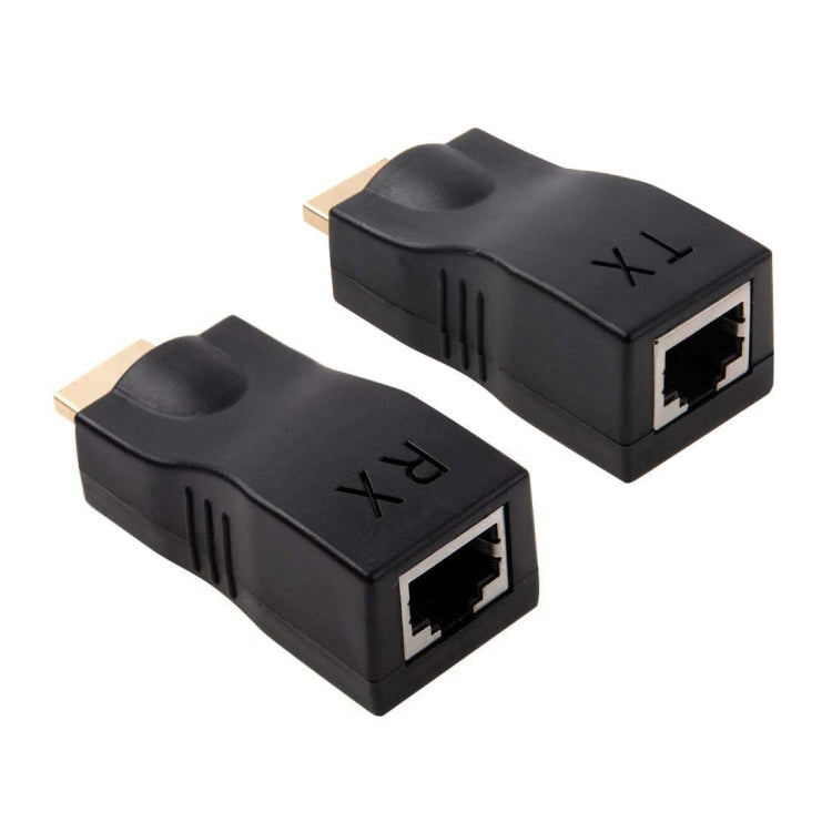 HDMI to RJ45 Extender Adapter (Receiver & Transmitter)  by Cat-5e/6 Cable, Support HDCP, Transmission Distance: 30m(Black)
