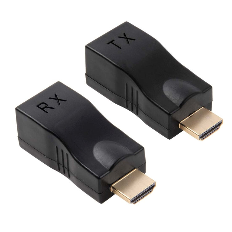 HDMI to RJ45 Extender Adapter (Receiver & Transmitter)  by Cat-5e/6 Cable, Support HDCP, Transmission Distance: 30m(Black)