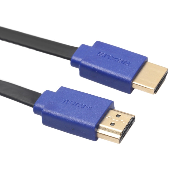 1.8m HDMI 1.4 (1080P) Gold Plated Connectors HDMI Male to HDMI Male Retractable Flat Cable (Black)