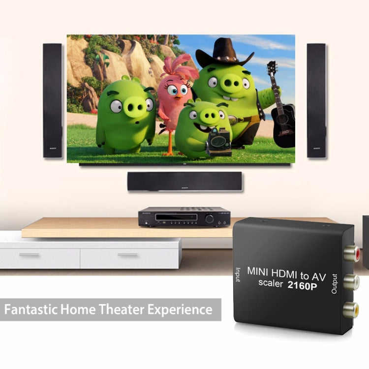 Mini HDMI to AV / CVBS Composite Video Signal Converter(Black)