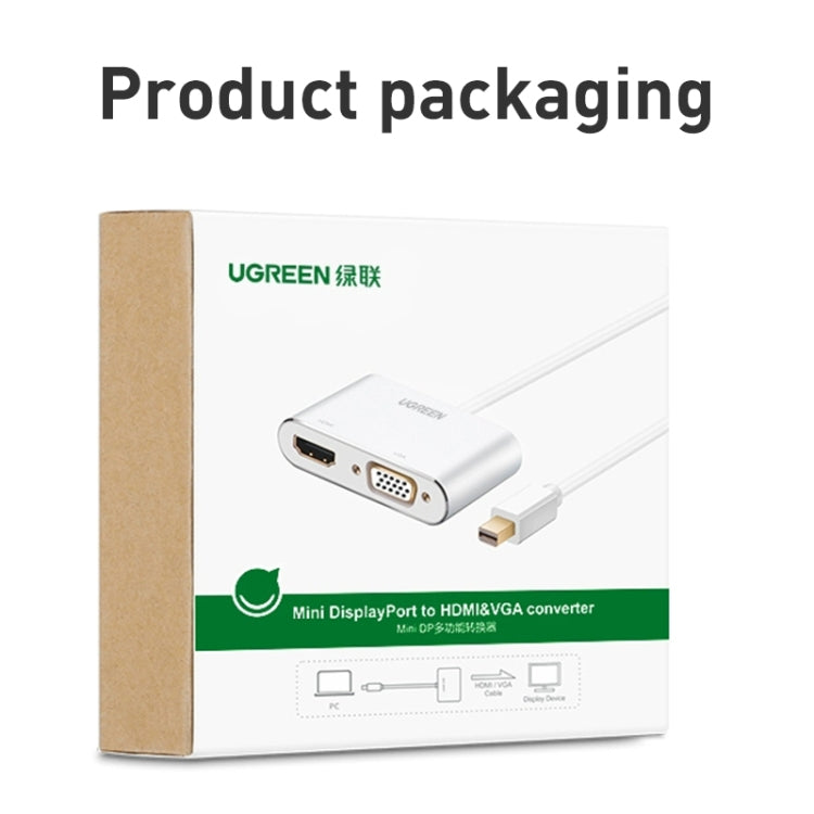 Ugreen 2-in-1 HD 1080P 4K Thunderbolt Mini DisplayPort DP to HDMI & VGA Adapter Converter for Projector, TV, Monitor (Black)