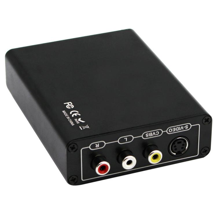 HDMI to Composite / AV S-Video Converter RCA CVBS/L/R Video Converter Adapter, EU Plug, HDMI to AV + S-Video