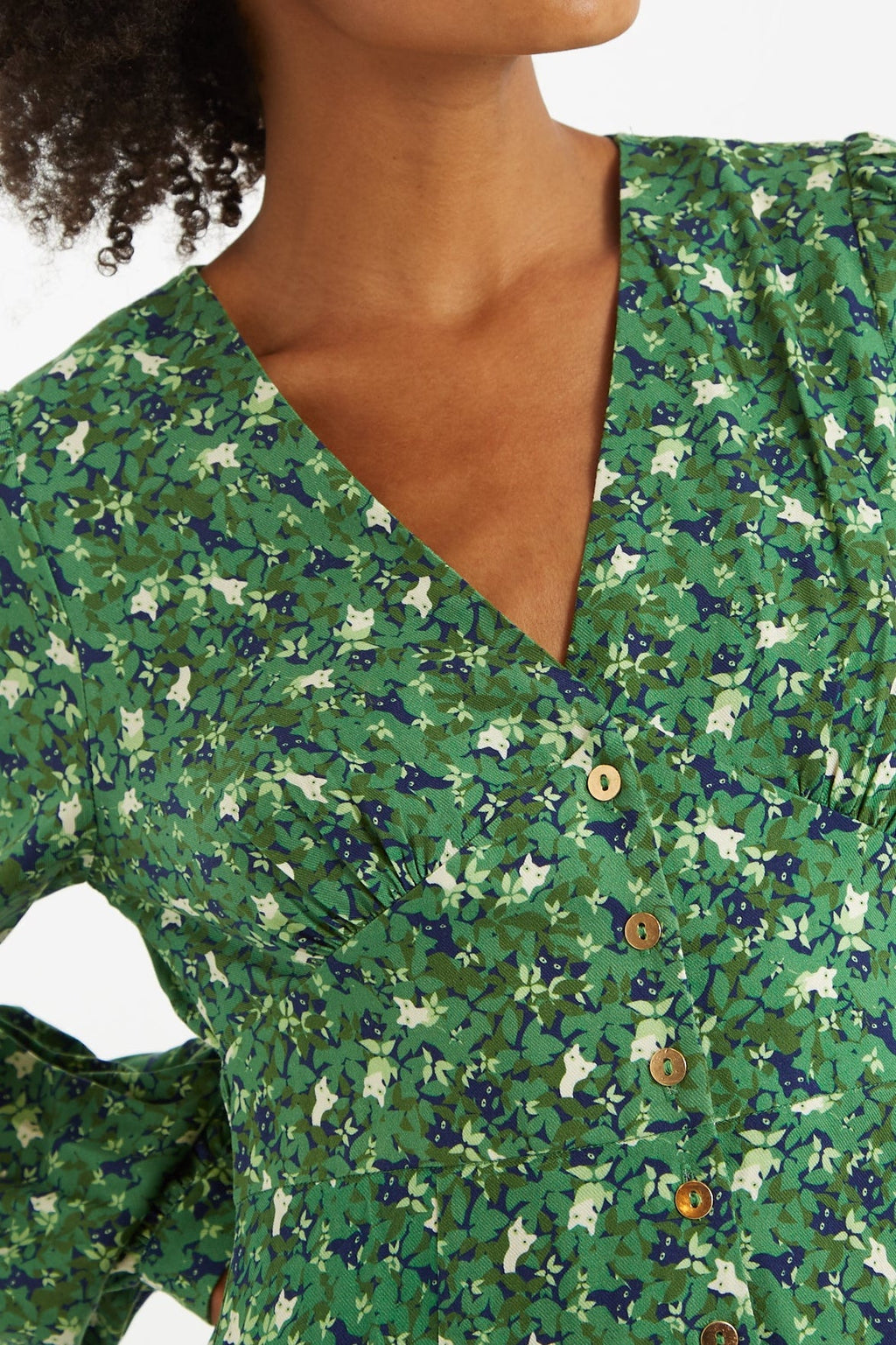 Louche Hedi Cat Camo Long Sleeved Mini Dress