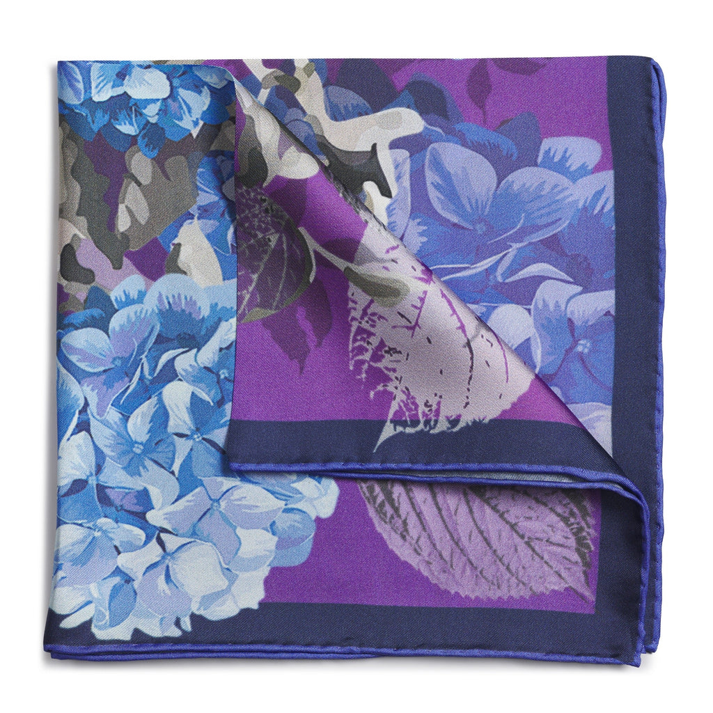 Hydrangea Ultra Violet Pocket Square