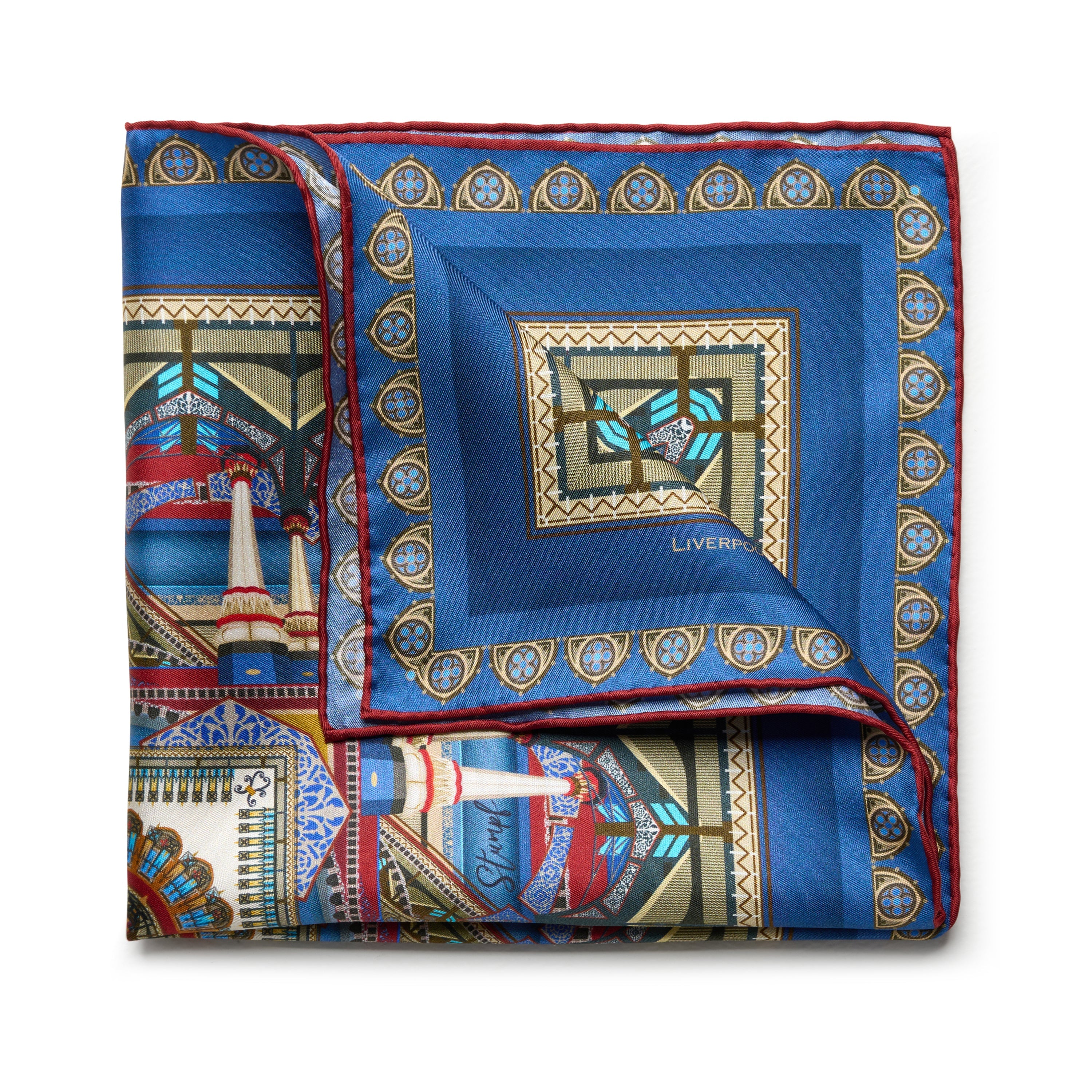 Liverpool Street Station in Blue Pocket Square