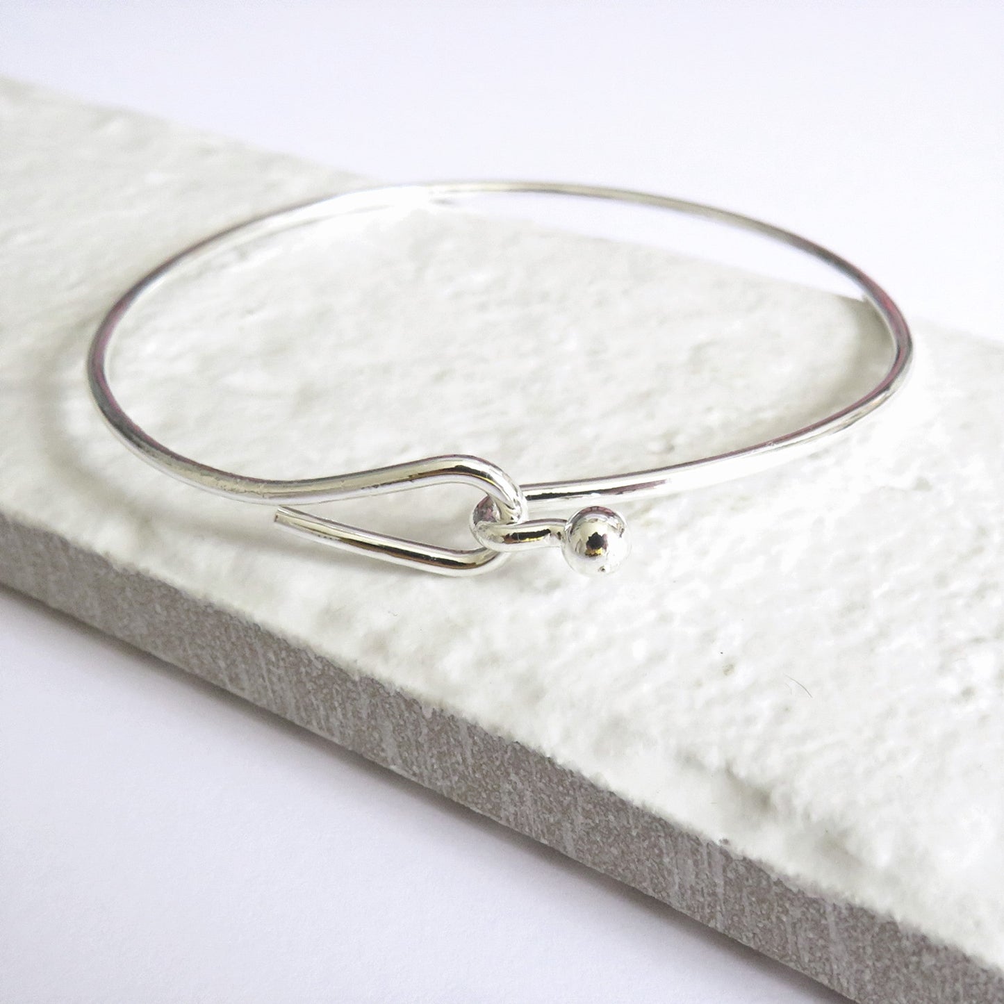 Silver Hoop Bangle - Fashion Accessory for Women