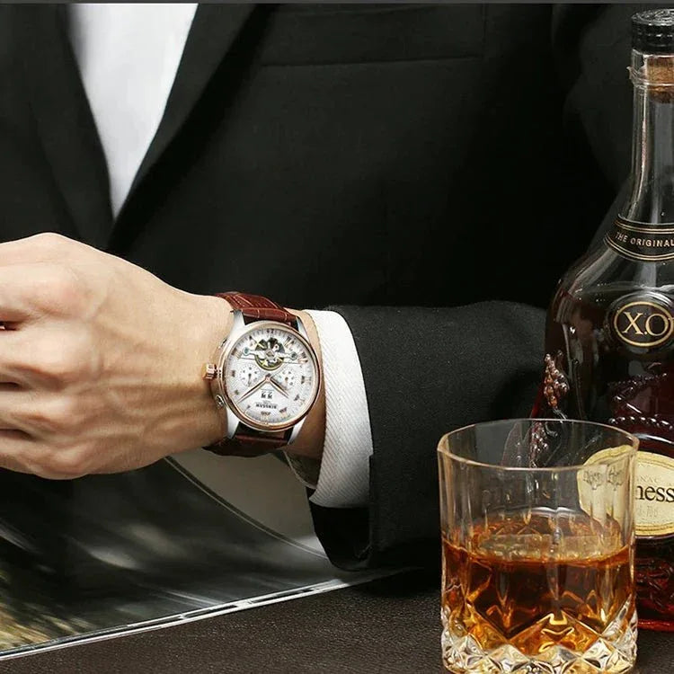 Top Brand Luxury Men's Watches - Waterproof Sport Automatic Mechanical Tourbillon Hollow Out Watch