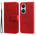 For Huawei nova 11i / Maimang 20 5G / Enjoy 60 Pro 7-petal Flowers Embossing Leather Phone Case (Red)