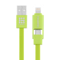HAWEEL 1m 2 in 1 Micro USB & 8 Pin to USB Data Sync Charge Cable, 2 in 1 Cable in two connectors
