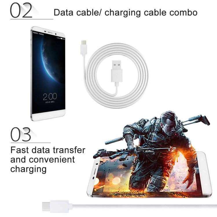 HAWEEL 1m USB-C / Type-C to USB 2.0 Data & Charging Cable(White)
