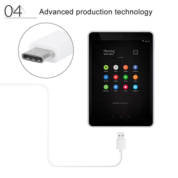 HAWEEL 1m USB-C / Type-C to USB 2.0 Data & Charging Cable(White)