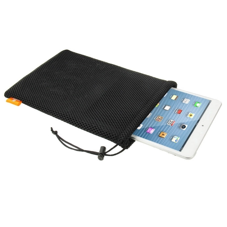 HAWEEL Nylon Mesh Drawstring Pouch Bag with Stay Cord for up to 7.9 inch Screen iPad and Tablet, Size: 24cm x 16cm, 7.9 inch