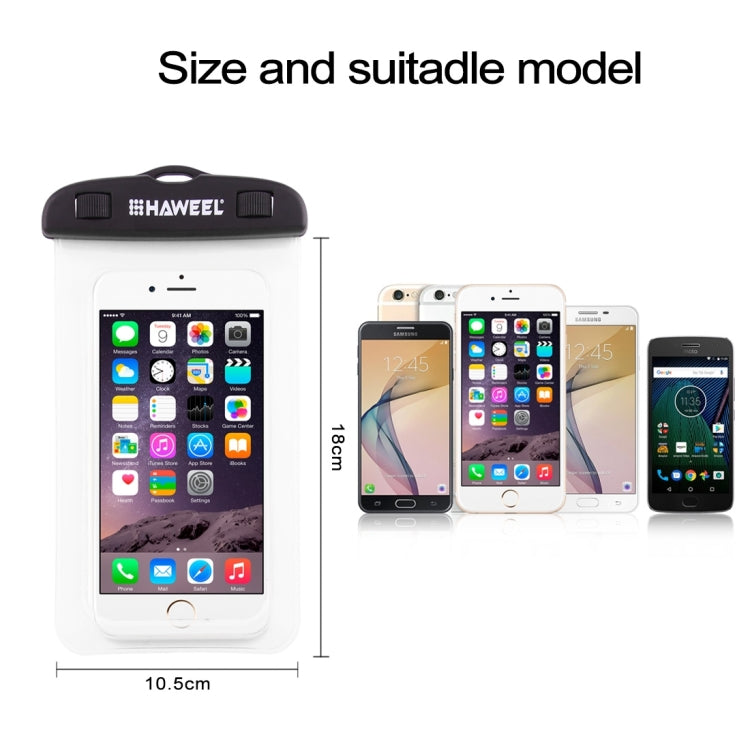 HAWEEL Transparent Universal Waterproof Bag with Lanyard for iPhone, Galaxy, Huawei, Xiaomi, LG, HTC and Other Smart Phones(Transparent)