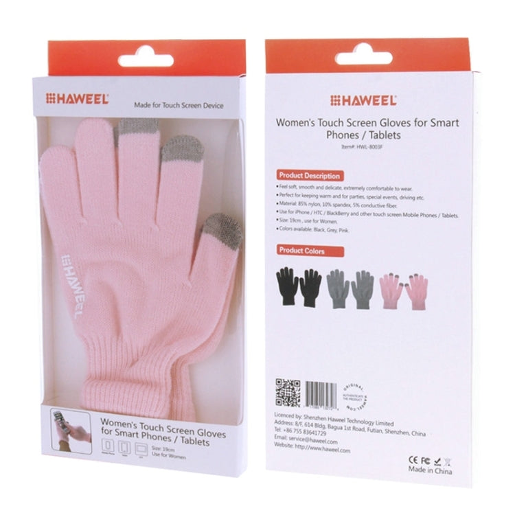 HAWEEL Three Fingers Touch Screen Gloves for Women, For iPhone, Galaxy, Huawei, Xiaomi, HTC, Sony, LG and other Touch Screen Devices(Pink)
