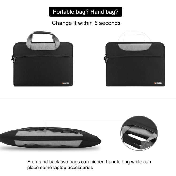 HAWEEL 13.3 inch Laptop Handbag, For Macbook, Samsung, Lenovo, Sony, DELL Alienware, CHUWI, ASUS, HP, 13.3 inch and Below Laptops(Black)