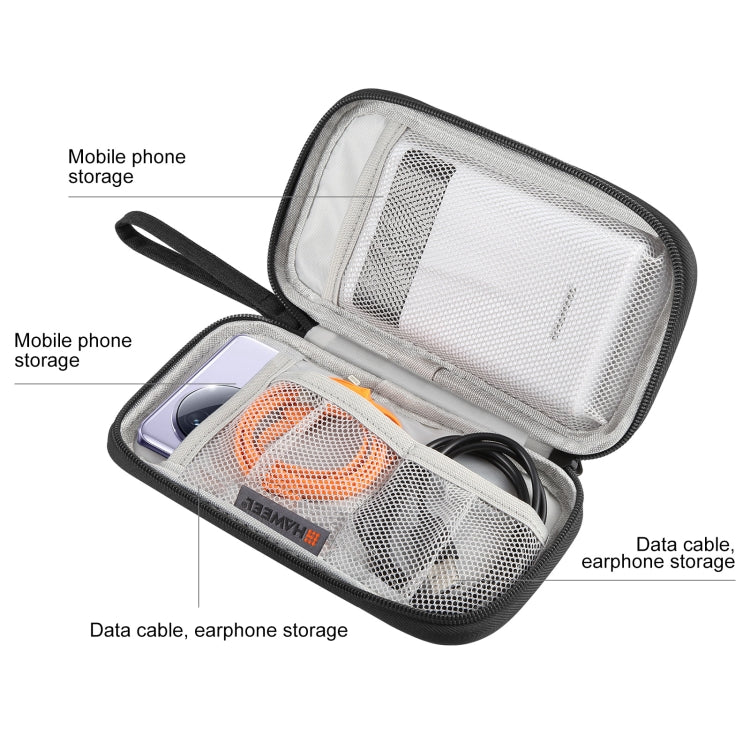 HAWEEL Electronic Organizer Storage Bag for Cellphones, Power Bank, Cables, Mouse, Earphones(Black)