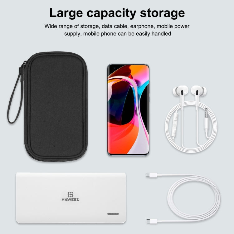 HAWEEL Electronic Organizer Storage Bag for Cellphones, Power Bank, Cables, Mouse, Earphones(Black)