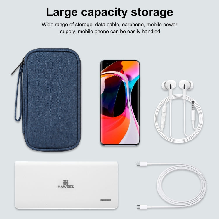 HAWEEL Electronic Organizer Storage Bag for Cellphones, Power Bank, Cables, Mouse, Earphones(Dark Blue)