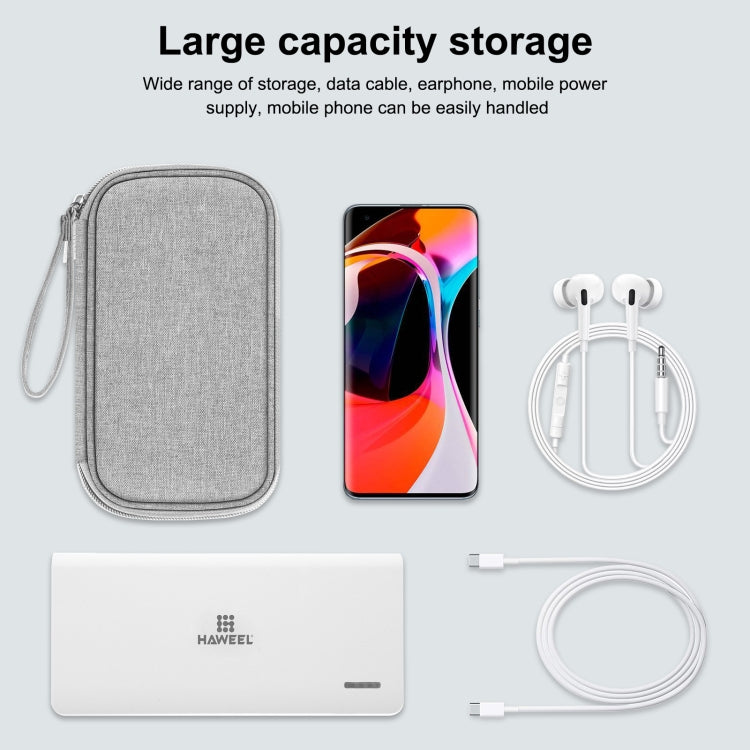 HAWEEL Electronic Organizer Storage Bag for Cellphones, Power Bank, Cables, Mouse, Earphones(Grey)