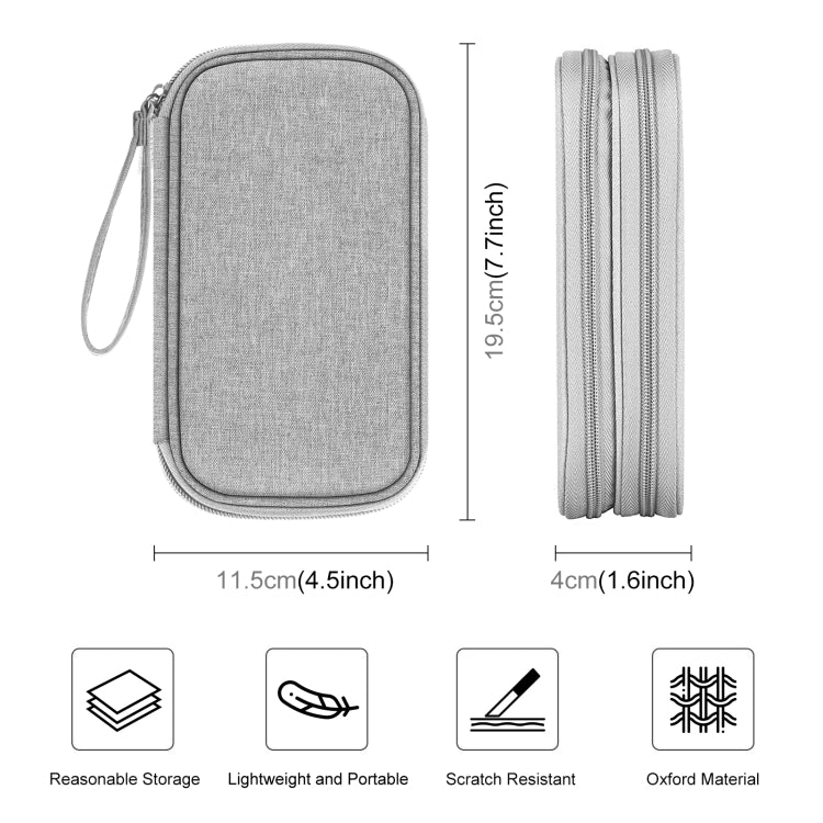 HAWEEL Electronic Organizer Double Layers Storage Bag for Cables, Charger, Power Bank, Phones, Earphones (Grey)