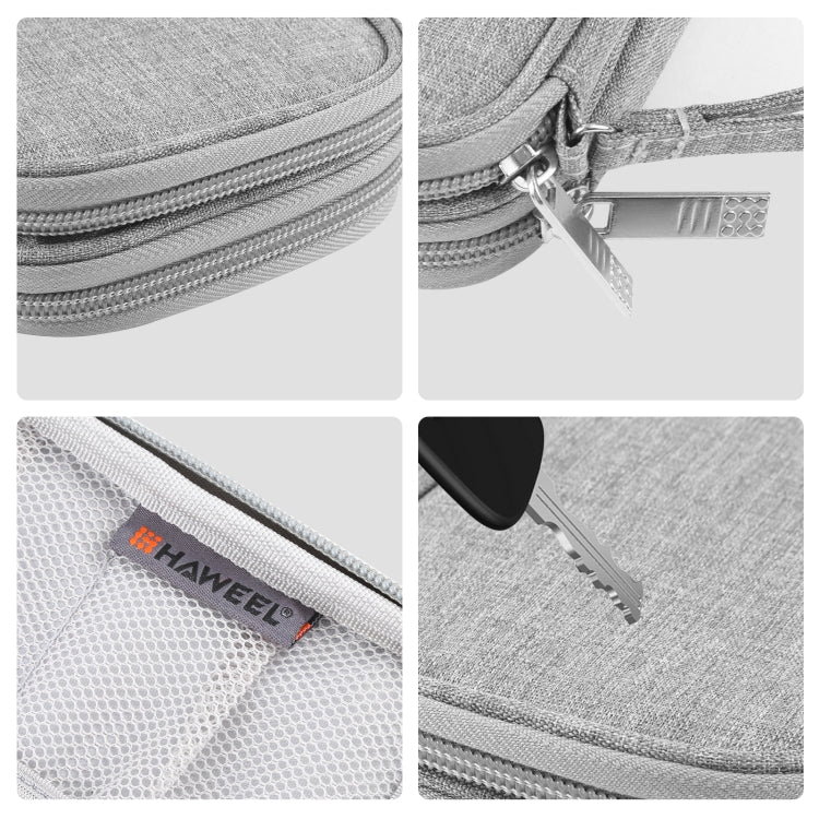 HAWEEL Electronic Organizer Double Layers Storage Bag for Cables, Charger, Power Bank, Phones, Earphones (Grey)