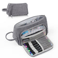 HAWEEL Corduroy Triangular Pen Case Makeup Pouch Travel Cosmetic Organizer Bag(Grey)