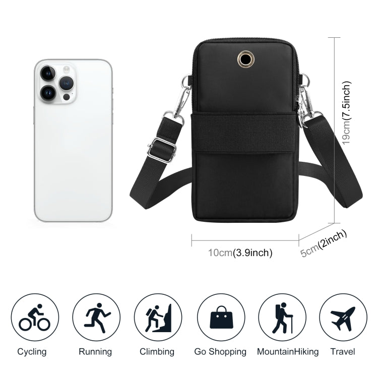 HAWEEL Mini Crossbody Vertical Zipper Pouch Phone Case Bag(Black)
