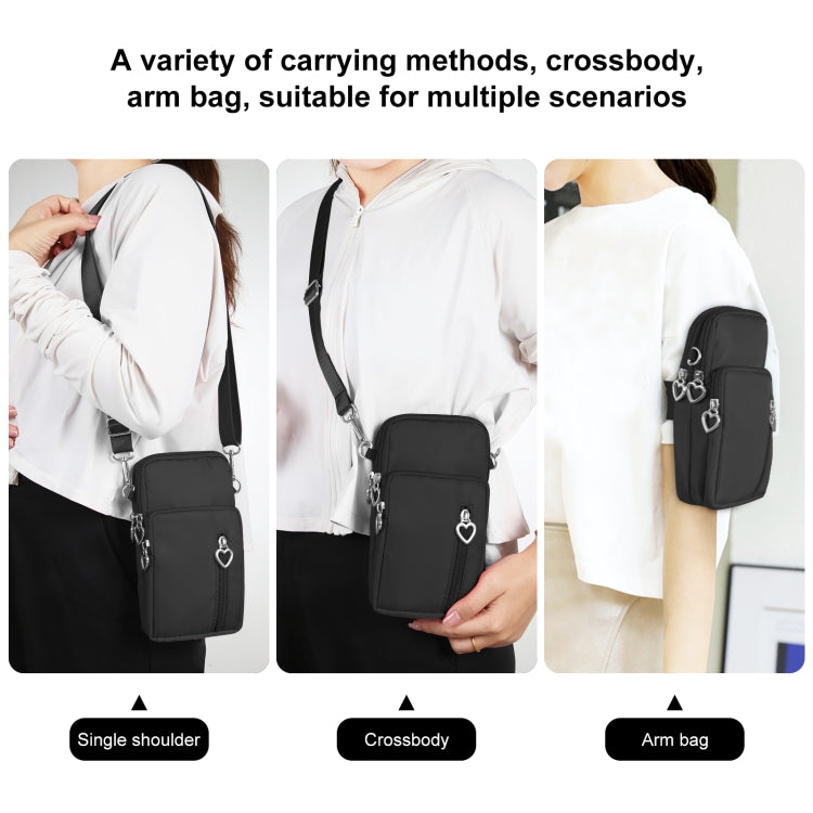 HAWEEL Mini Crossbody Vertical Zipper Pouch Phone Case Bag(Black)