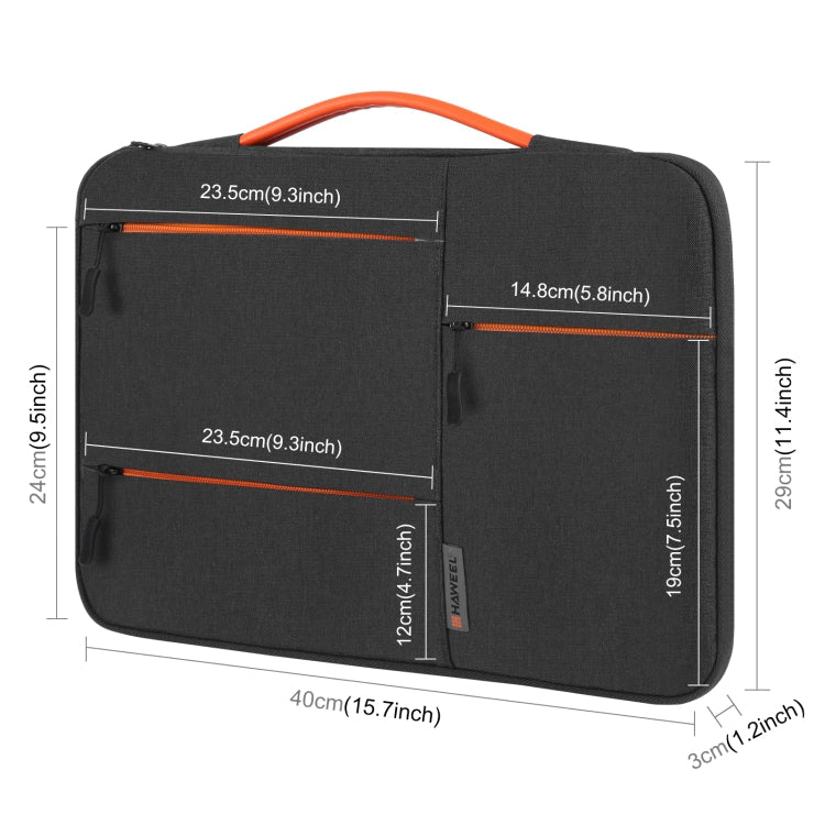 HAWEEL 15.0" Sleeve Case for Laptops, Zipper Briefcase, Fits 15-16 inch (Black)