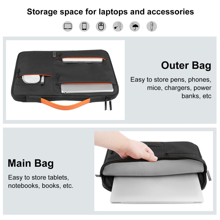 HAWEEL 15.0" Sleeve Case for Laptops, Zipper Briefcase, Fits 15-16 inch (Black)