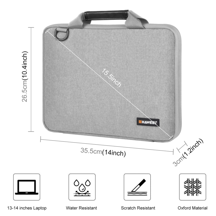 HAWEEL 13.0 inch-14.0 inch Briefcase Crossbody Laptop Bag For Macbook, Lenovo Thinkpad, ASUS, HP(Grey)