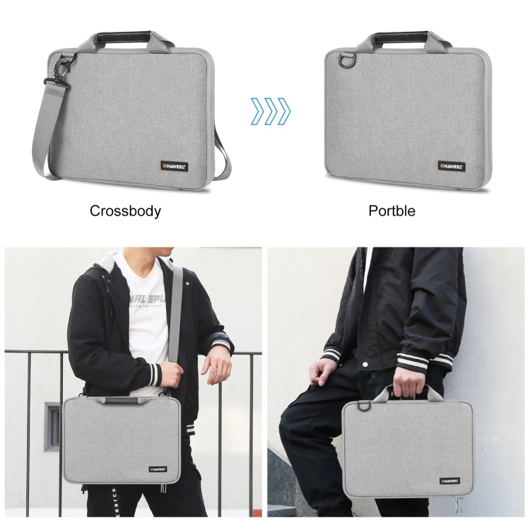 HAWEEL 13.0 inch-14.0 inch Briefcase Crossbody Laptop Bag For Macbook, Lenovo Thinkpad, ASUS, HP(Grey)