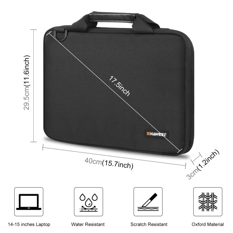 HAWEEL 14.0 inch -16.0 inch Briefcase Crossbody Laptop Bag For Macbook, Lenovo Thinkpad, ASUS, HP(Black)