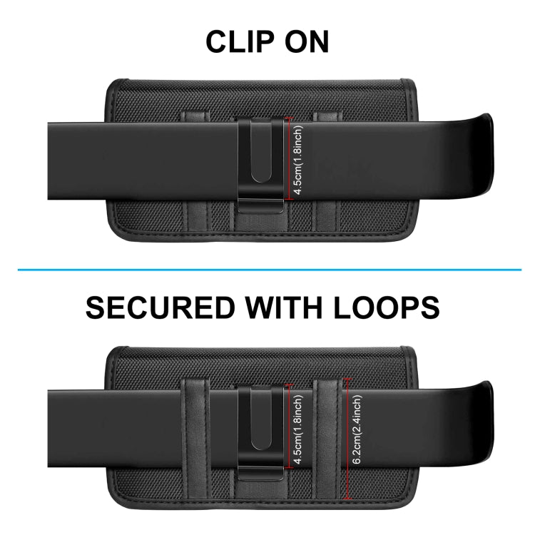 HAWEEL 4.7 inch Nylon Cloth Phone Belt Clip Horizontal Carrying Pouch with Card Slot (Black)