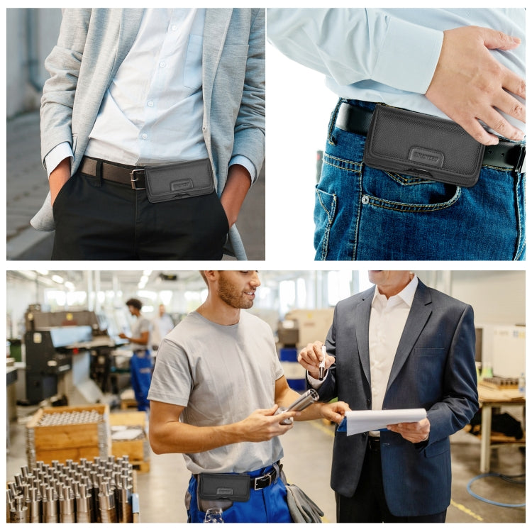 HAWEEL 4.7 inch Nylon Cloth Phone Belt Clip Horizontal Carrying Pouch with Card Slot (Black)