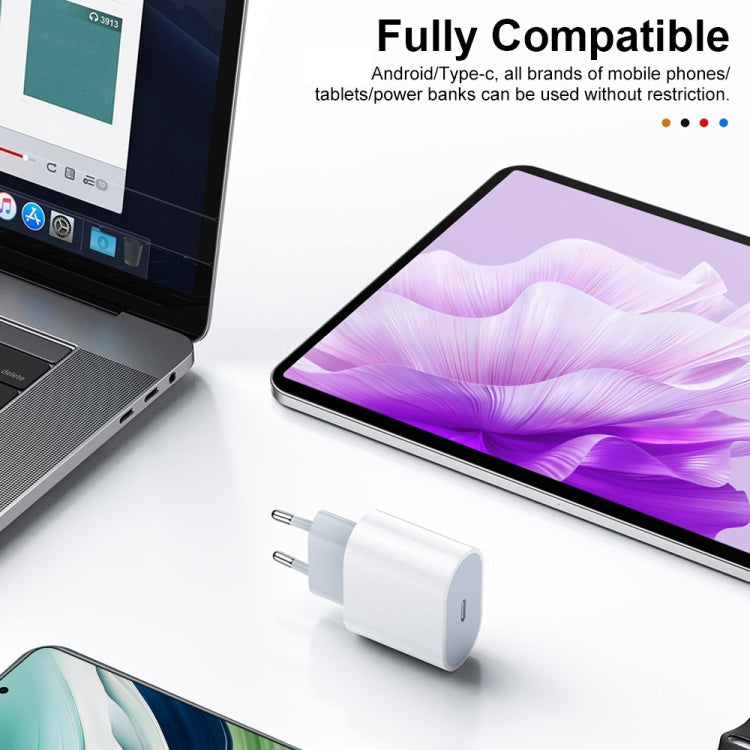 HAWEEL PD 20W Single USB-C / Type-C Interface QC Travel Charger, Support Full QC Protocol, EU Plug