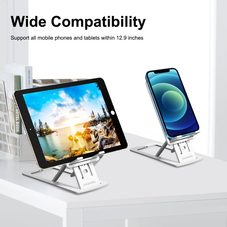 HAWEEL Adjustable Lifting Folding Portable Live Broadcast Desktop Plastic Holder(White)