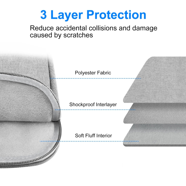 HAWEEL Laptop Sleeve Case Zipper Briefcase Bag with Handle for 12.5-13.5 inch Laptop(Grey)