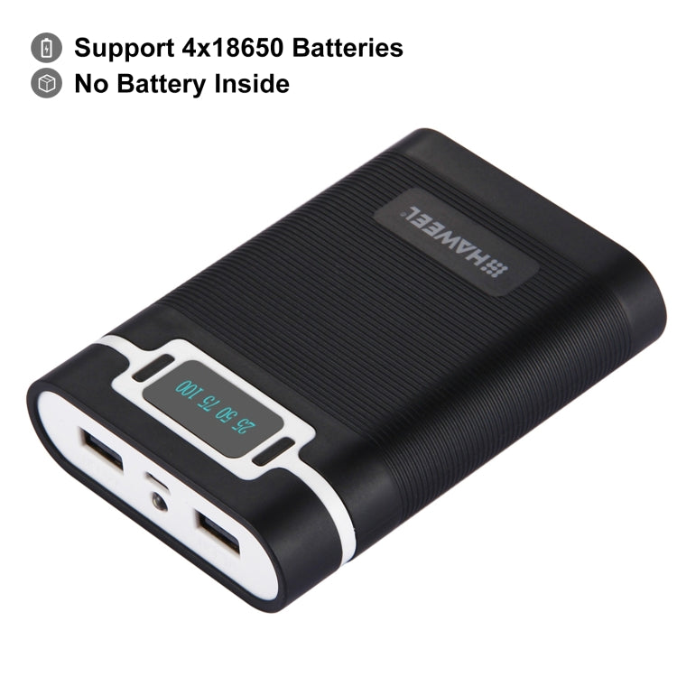 HAWEEL DIY 4 x 18650 Battery (Not Included) 10000mAh Power Bank Shell Box with 2 x USB Output & Display for iPhone, Galaxy, Sony, HTC, Google, Huawei, Xiaomi, Lenovo and other Smartphones, DIY 4 x 18650 10000mAh  Battery (US)                           ...
