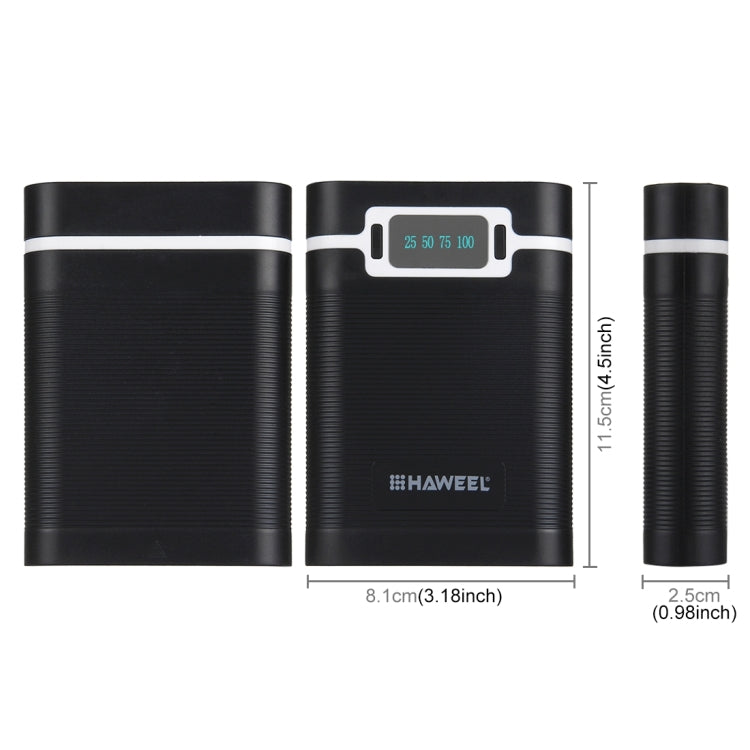 HAWEEL DIY 4 x 18650 Battery (Not Included) 10000mAh Power Bank Shell Box with 2 x USB Output & Display for iPhone, Galaxy, Sony, HTC, Google, Huawei, Xiaomi, Lenovo and other Smartphones, DIY 4 x 18650 10000mAh  Battery (US)                           ...
