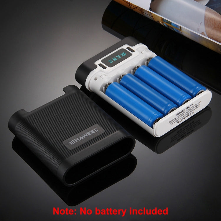 HAWEEL DIY 4 x 18650 Battery (Not Included) 10000mAh Power Bank Shell Box with 2 x USB Output & Display for iPhone, Galaxy, Sony, HTC, Google, Huawei, Xiaomi, Lenovo and other Smartphones, DIY 4 x 18650 10000mAh  Battery (US)                           ...