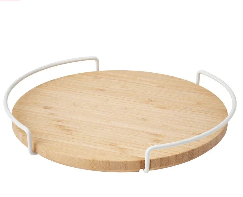 30cm Lazy Susan Wooden Spice Rack - 360-Degree Rotating Organizer