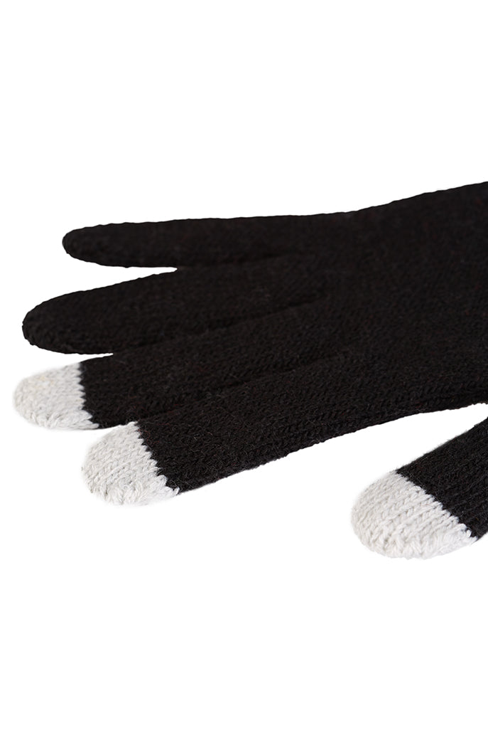 Louche Touch screen Knitted Glove - Black