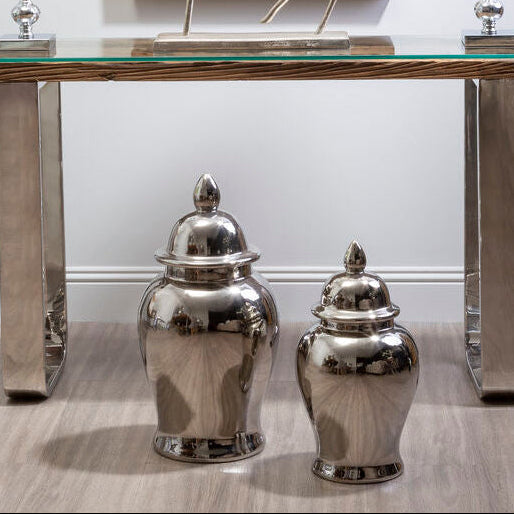 Kensington Townhouse Large Ceramic Silver Jar