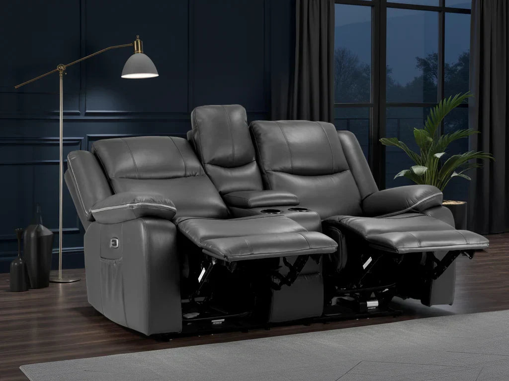 Harald Electric Recliner Sofa: Plush 2-Seater, High-Back Comfort