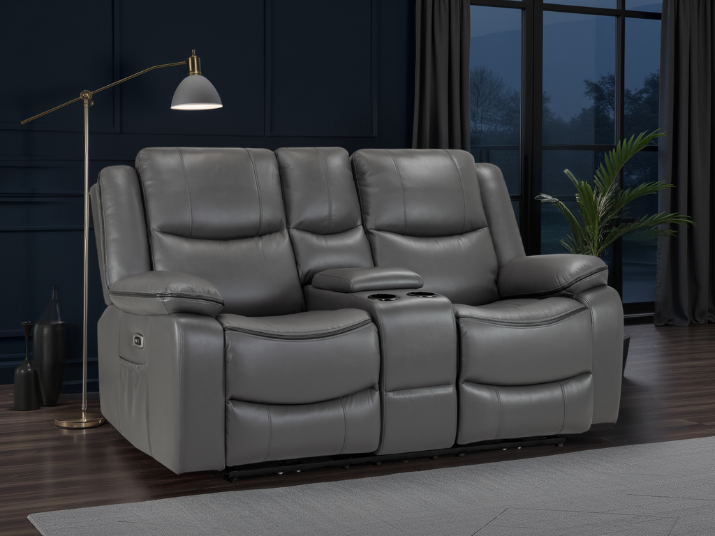 Harald Electric Recliner Sofa: Plush 2-Seater, High-Back Comfort
